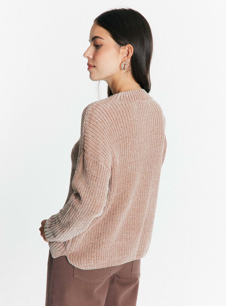 Sweater Sólido Cuello Redondo-1