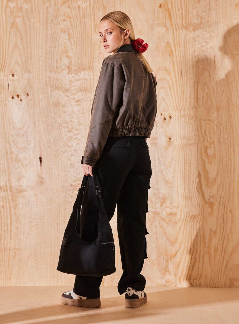 Chaqueta Crop Look Engomado-5