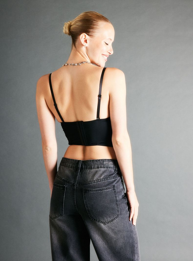 Polera Tipo Corset Encaje-1