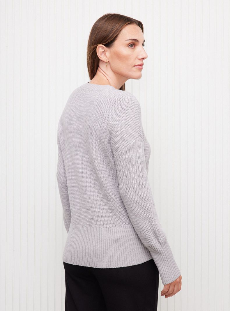 Sweater Cuello Redondo Trenzas en Delantero-1