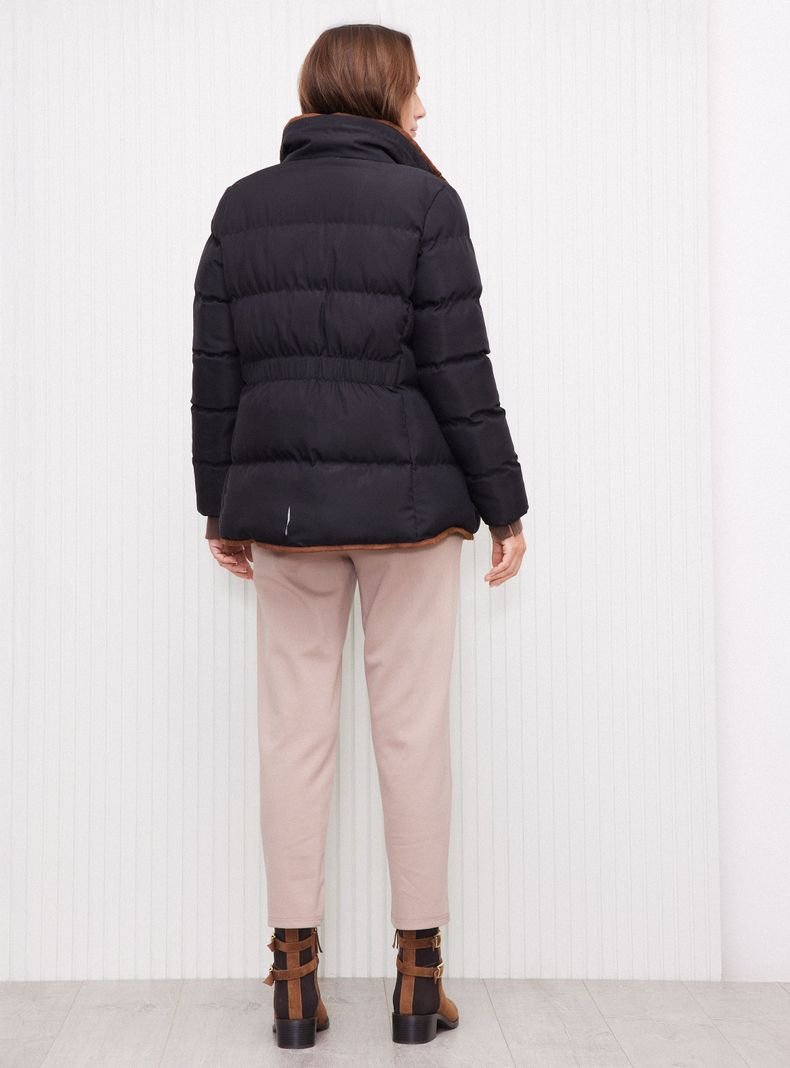 Parka Quilt Tela Suave Impermeable Elástico en Cintura-5