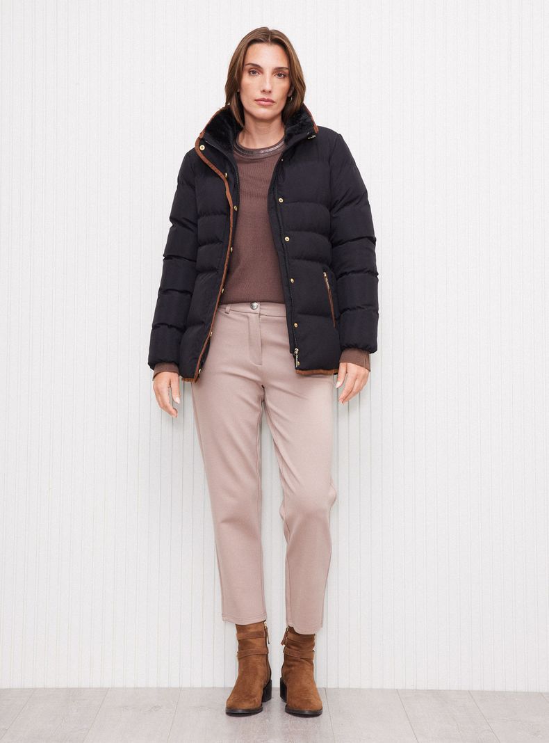 Parka Quilt Tela Suave Impermeable Elástico en Cintura-4