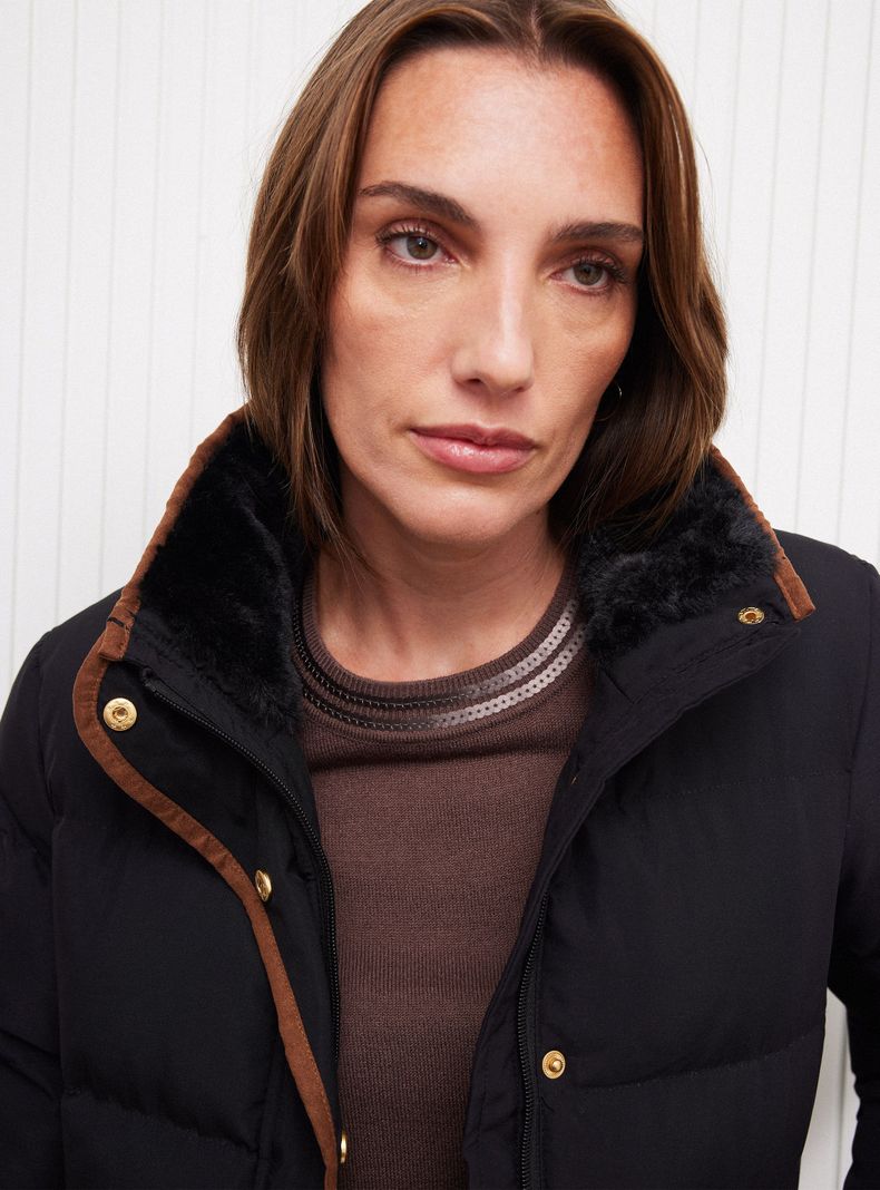 Parka Quilt Tela Suave Impermeable Elástico en Cintura-2