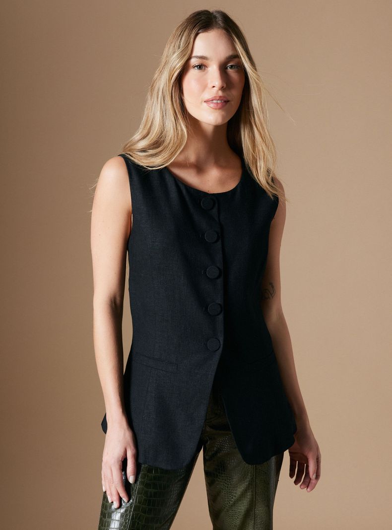 Blusa Vest Abotonado Colaboración María Pombo-0