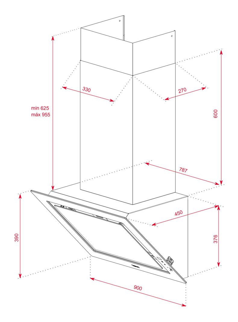 Campana Decorativa Vertical DLV 98660 TOS LB Cristal Café-1