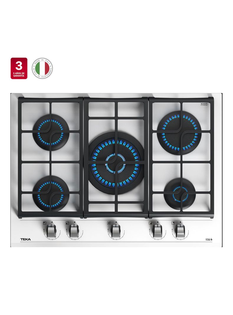 Cocina Cristal Gas GZC 75330 XBB WH Blanco-2