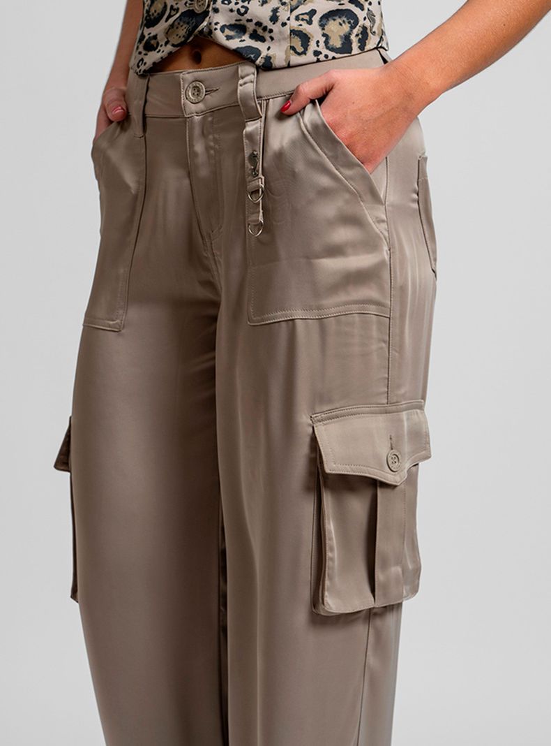 Pantalón Luzia Satín Beige-2