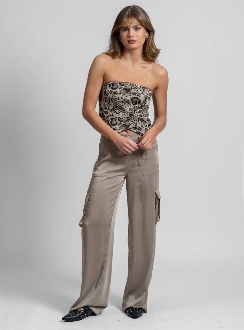 Pantalón Luzia Satín Beige-3