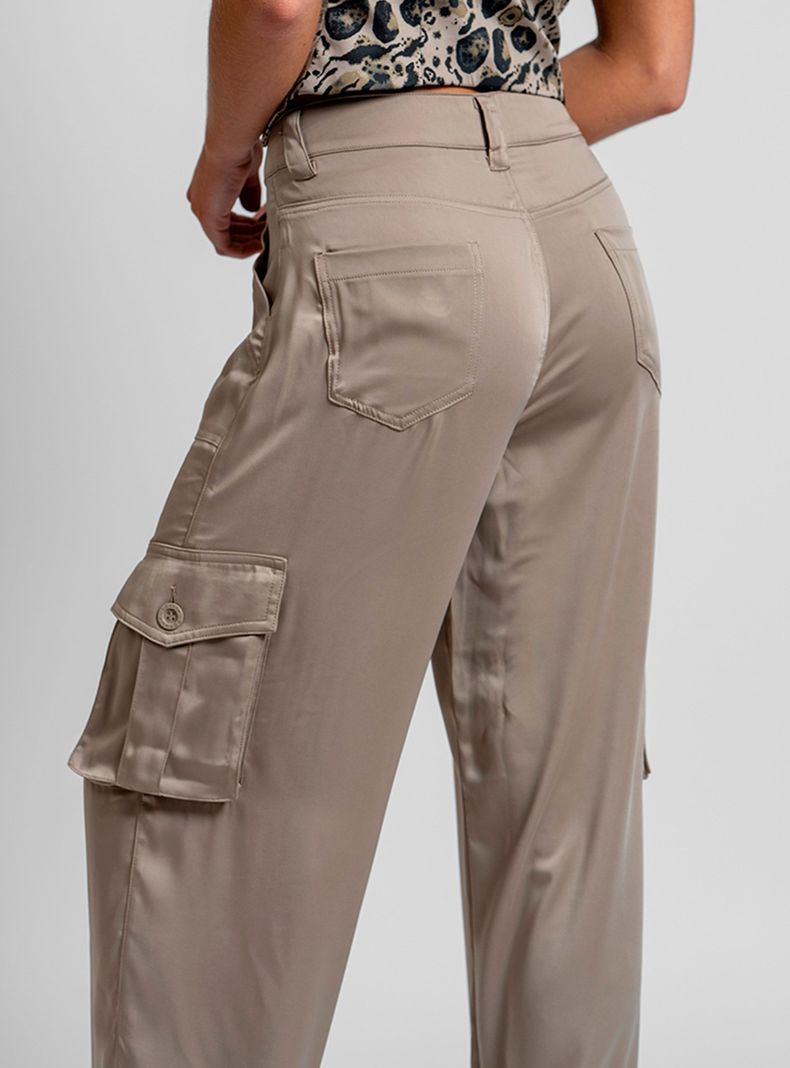 Pantalón Luzia Satín Beige-1