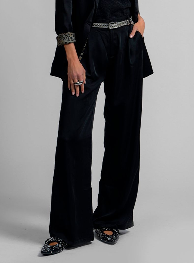 Pantalón Maida Satín Negro