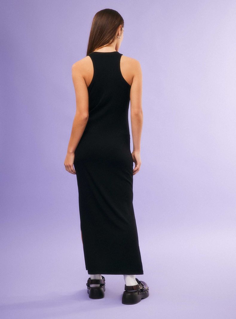 Vestido Largo  Halter Ajustado-5