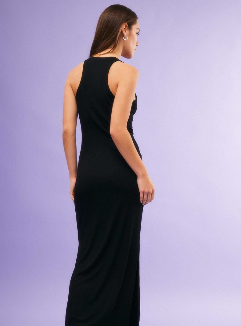 Vestido Largo  Halter Ajustado-1