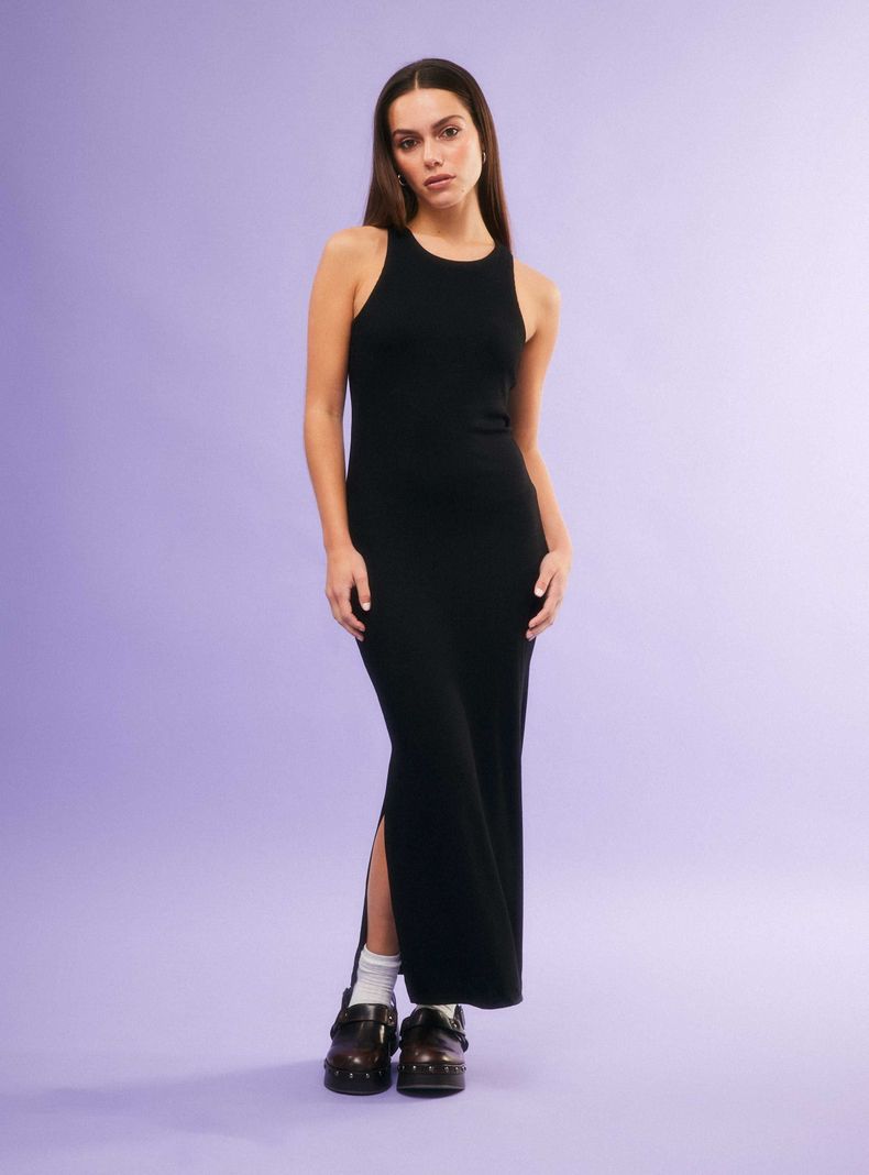 Vestido Largo  Halter Ajustado-4