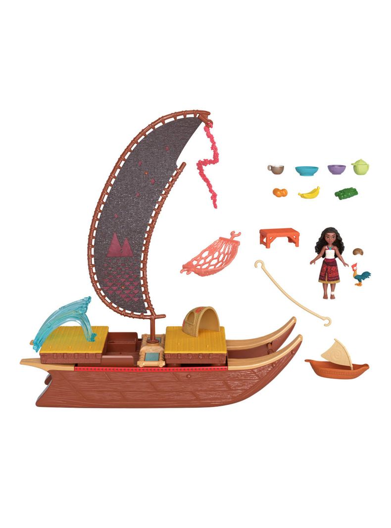 Juego Canoa de Aventuras con Mini Muñeca Moana + Accesorios-3