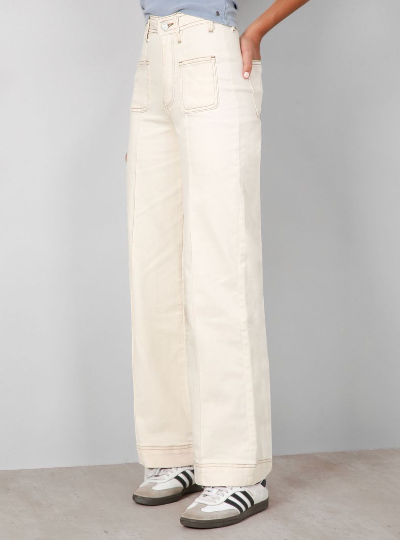 Jeans Pants Wide Leg Ecru-2