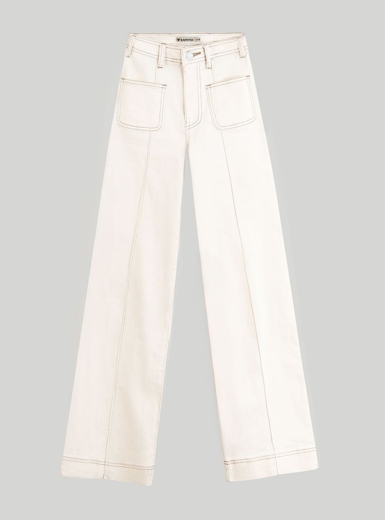 Jeans Pants Wide Leg Ecru-4
