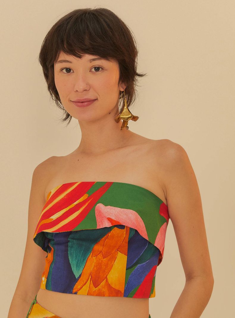 Top Strapless con Vuelo-0
