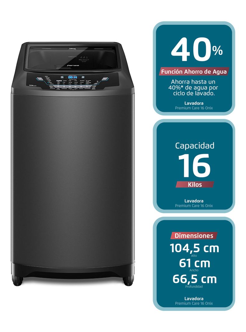 Lavadora Carga Superior 16 Kg Premium Care 16 Onix-2