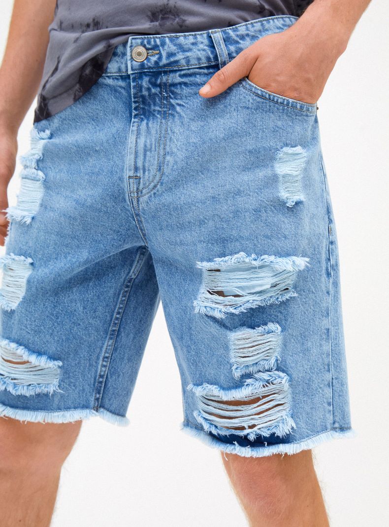 Bermuda Full Roturas Denim Cropped-2