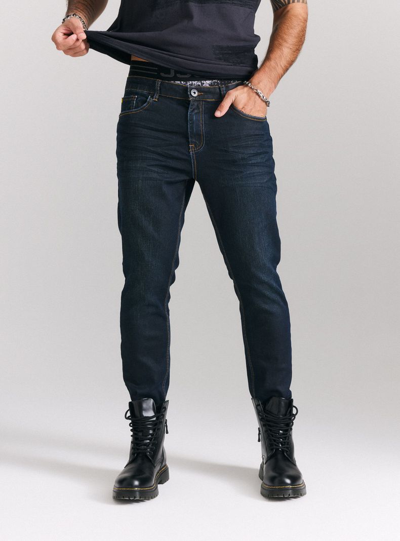 Jeans Lavado Contrastado Manchas Skinny Fit-0