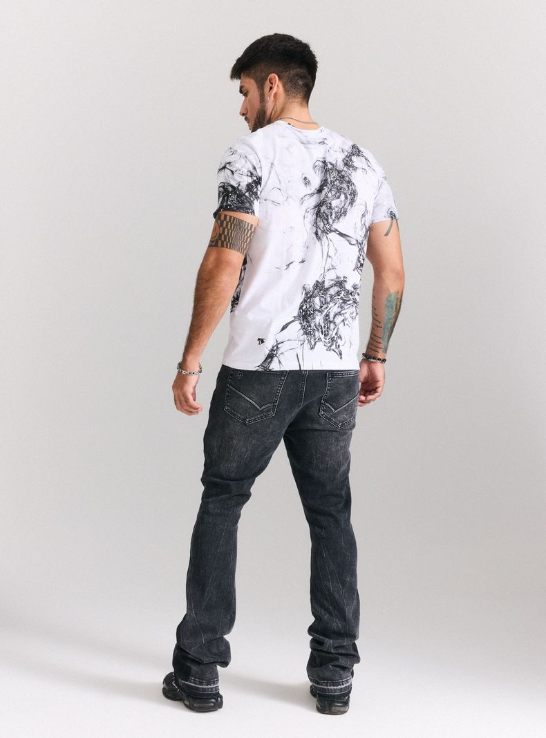 Jeans Gravillado Basta Descosida Basta Flare Skinny Flare-5