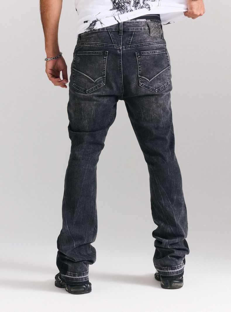 Jeans Gravillado Basta Descosida Basta Flare Skinny Flare-1