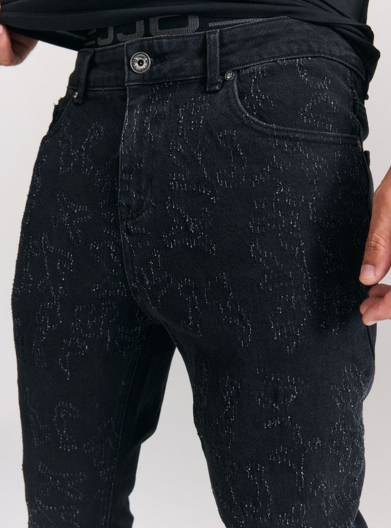 Jeans Full Roturas Piquetes Tapered Fit-2