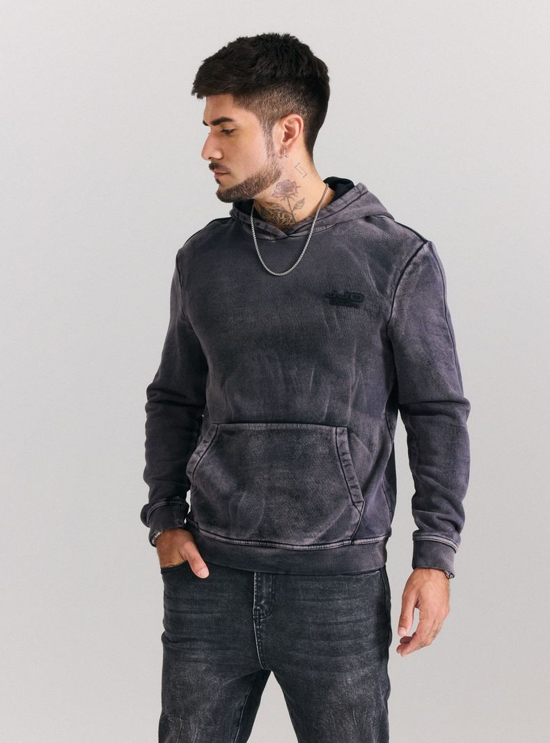 Polerón Hoddie Lavado Bolsillo Canguro-0