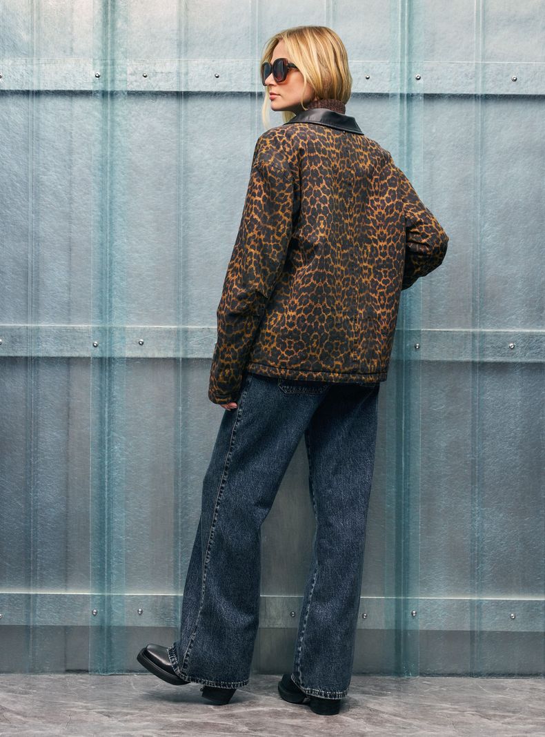 Chaqueta Animal Print con Solapa-5