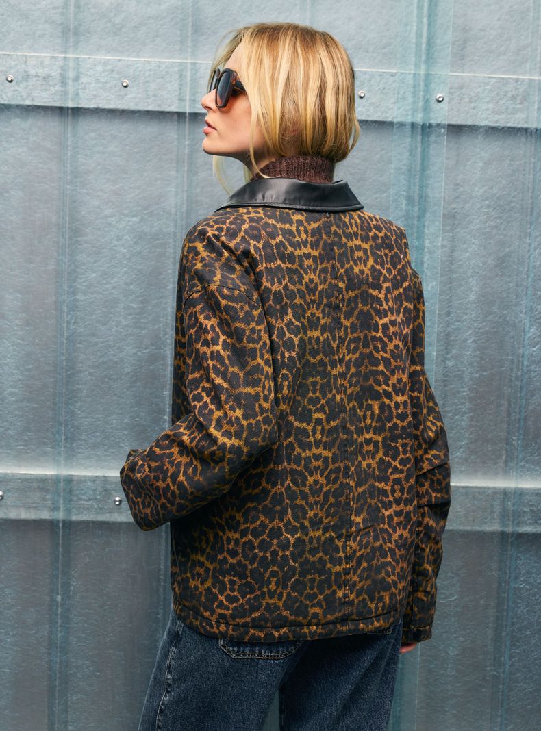Chaqueta Animal Print con Solapa-1