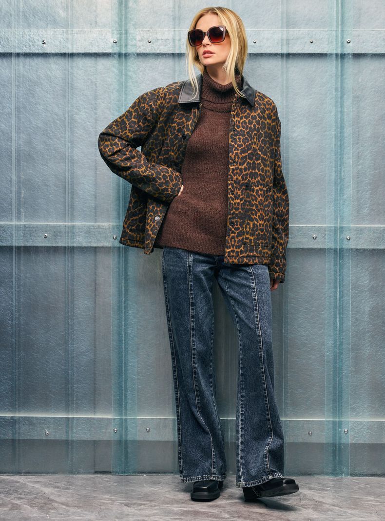 Chaqueta Animal Print con Solapa-4