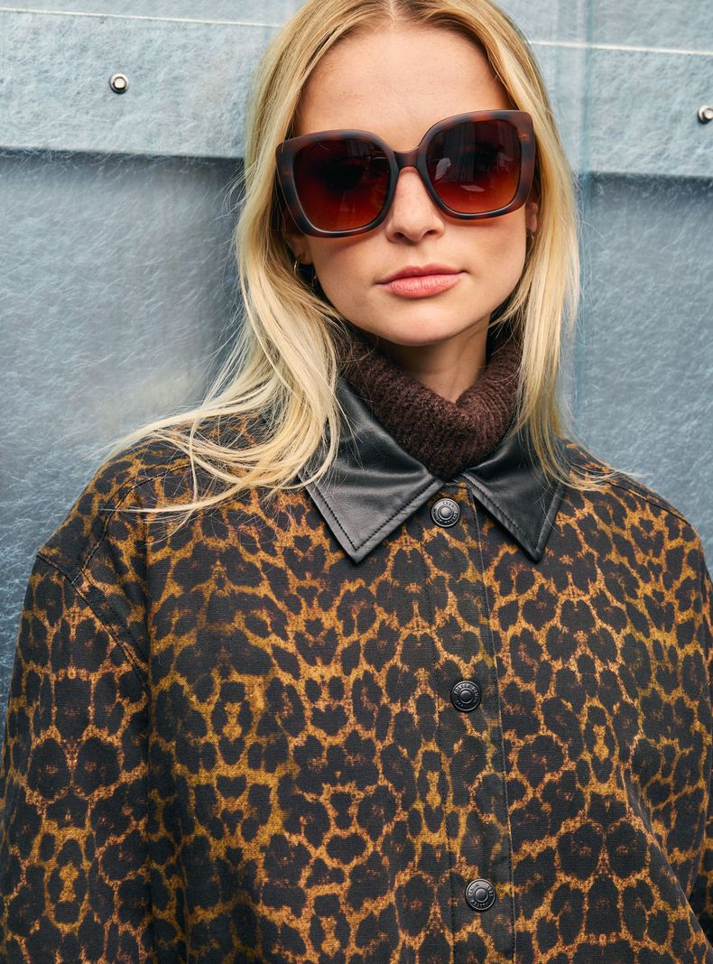 Chaqueta Animal Print con Solapa-2