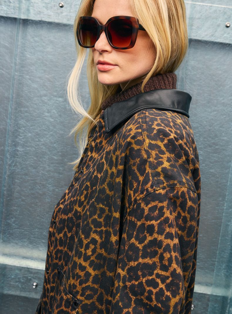 Chaqueta Animal Print con Solapa-3