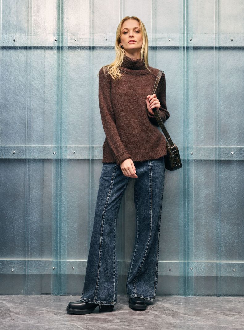 Sweater Tejido Cuello Alto-4