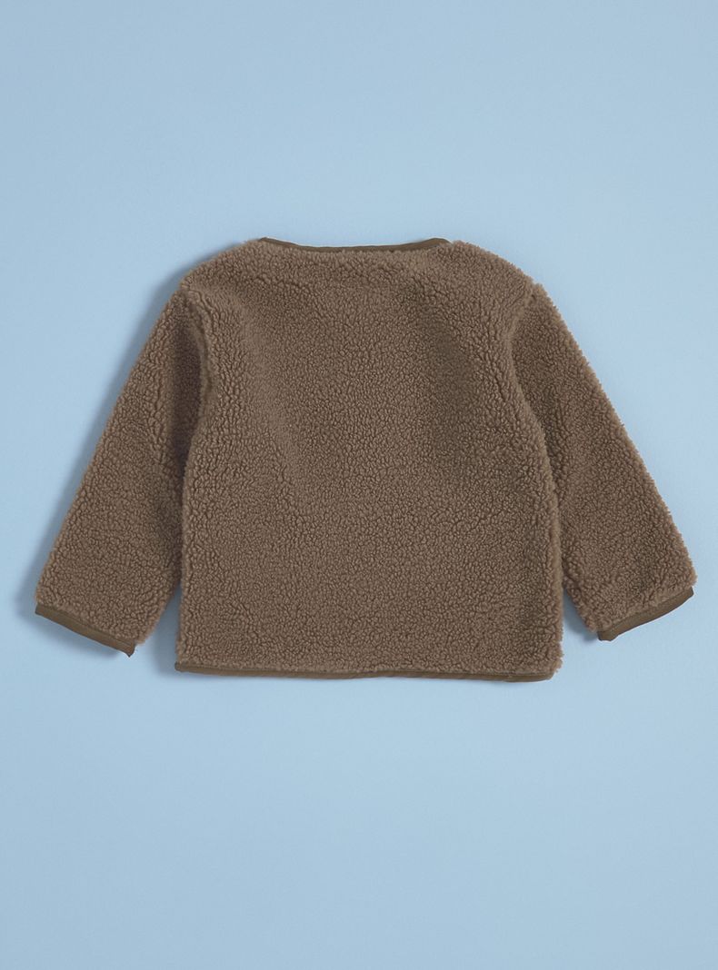 Chaqueta de Sherpa con Botones Delanteros-1