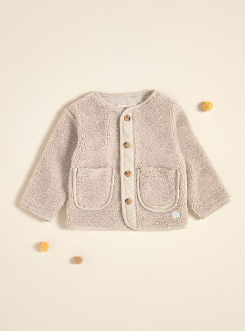 Chaqueta de Sherpa con Cotelé al Tono-0