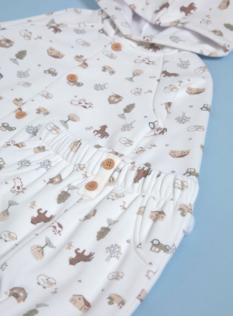 Buzo Estampado con Capucha y Botones-2