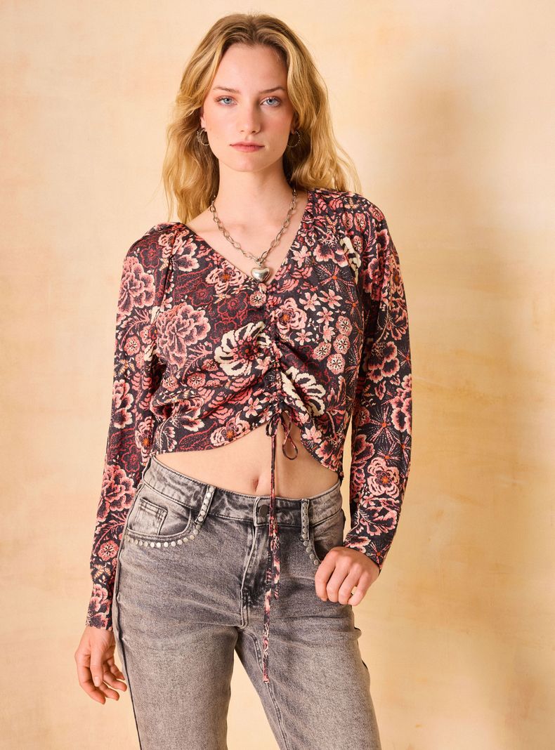 Blusa Tela Jacquard Full Estampada-0