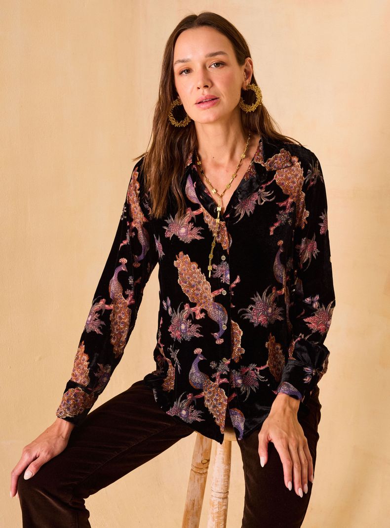Blusa Devoré Estampado-0