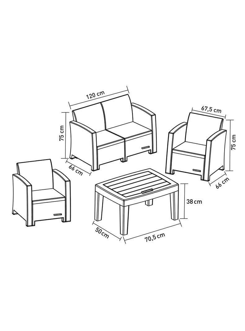 Juego de Living Menorca Ratán 2C + 2 Sillones-1