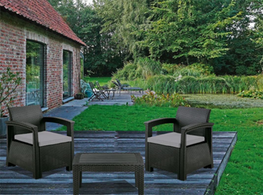 Juego de Living Mallorca 2 Sillones 1C + Mesa-1