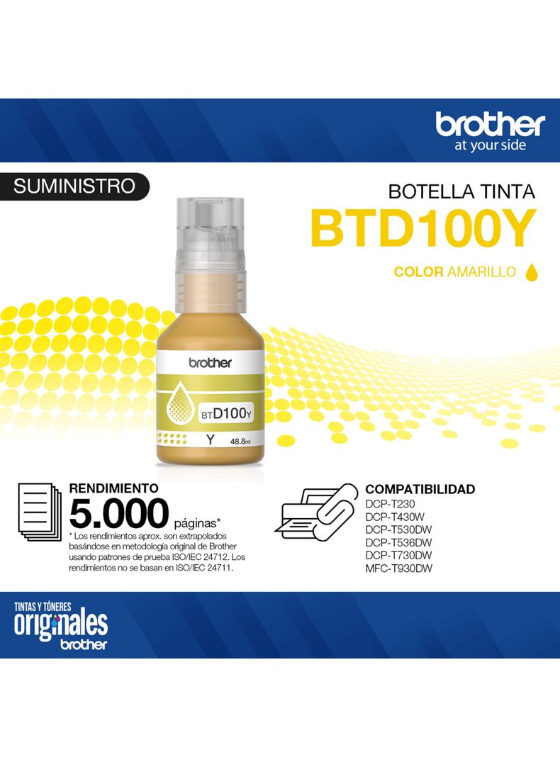 Botella de Tinta BTD100Y Amarilla-4