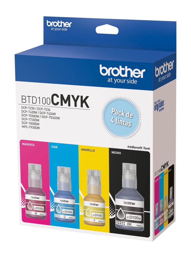 Pack 4 Botellas de Tinta BTD100CMYK-3
