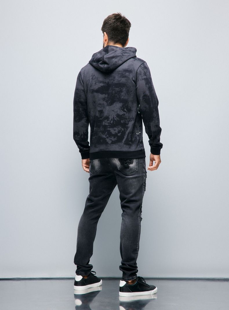 Polerón Ed Hardy con Capucha Estampado Manchado-5
