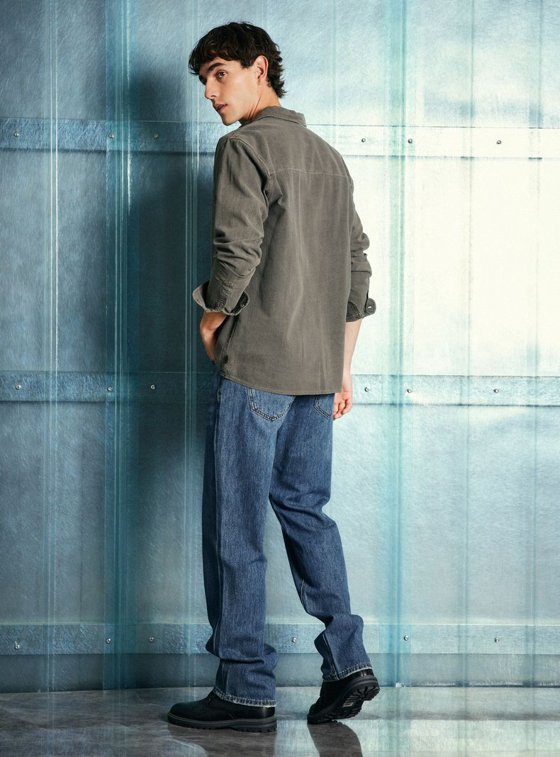 Jeans Recto Medio Lavado-5