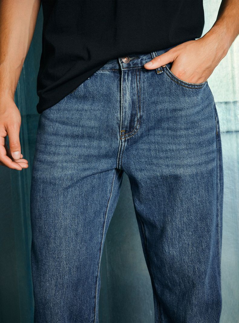 Jeans Recto Medio Lavado-2