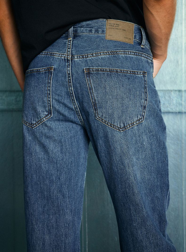 Jeans Recto Medio Lavado-3