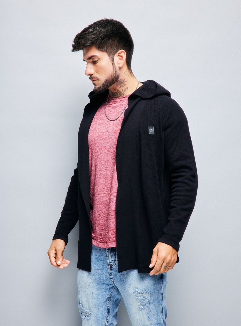 Chaleco Cardigan Capa Long Fit-0