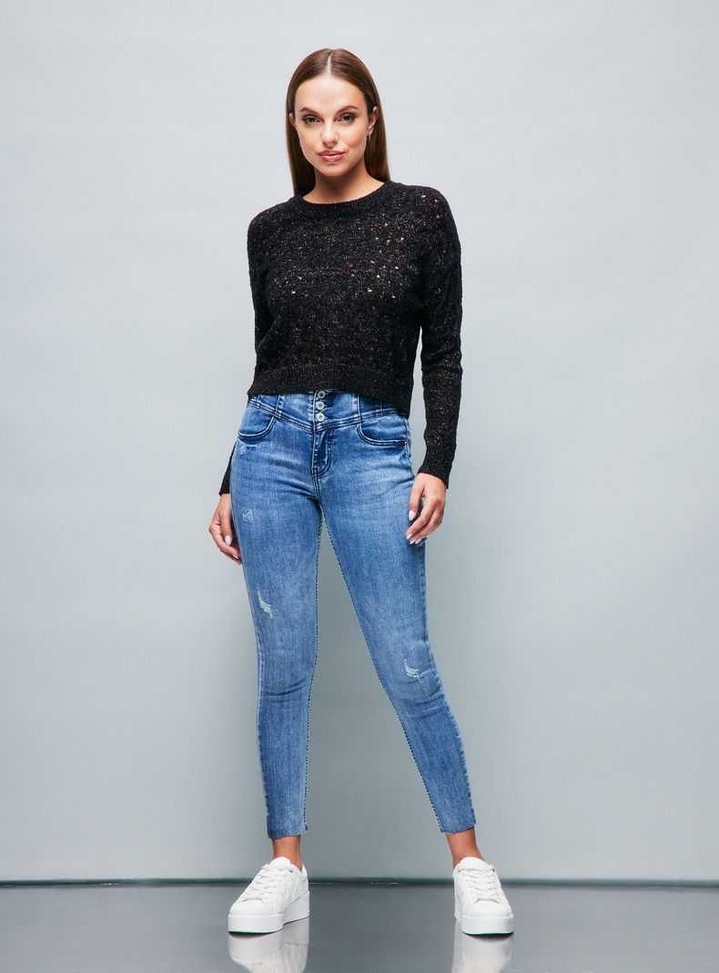 Jeans Pretina Corset Basta Cortada-4