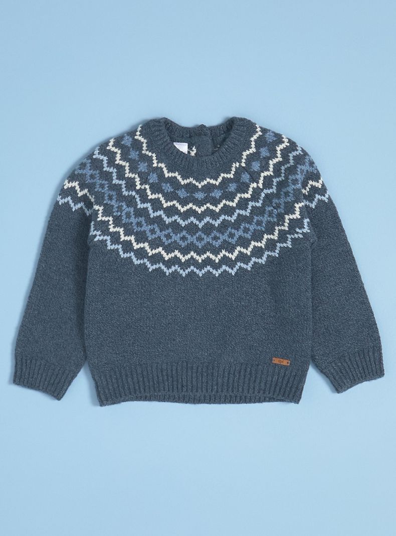 Sweater con Greca Azules-0